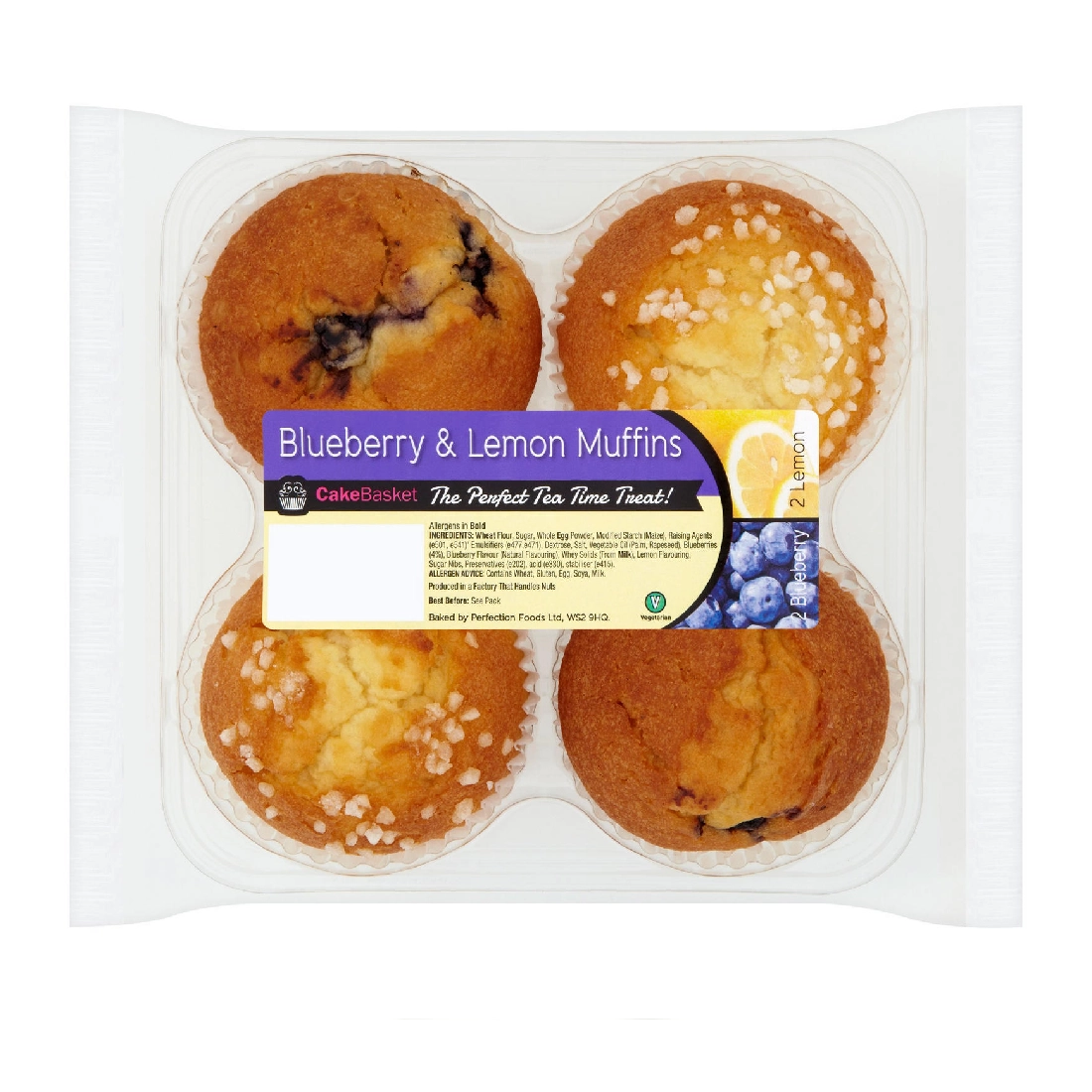 2 BLUEBERRY & 2 LEMON MUFFINS